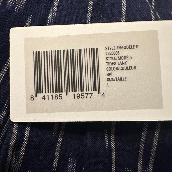 Outerknown x Piece&Co Tides Tank - NWT - Size L Blue Patterned Women's Top - Picture 7 of 12